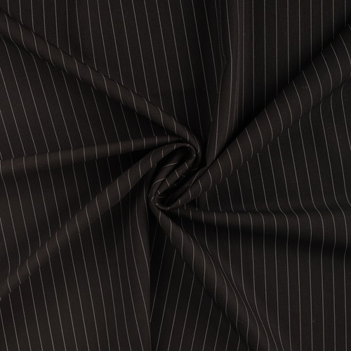 Hosenstoff Twill- pin stripes schwarz